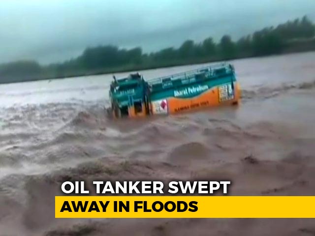 Watch: Oil Tanker Swept Away By Floodwaters In UP, 3 Reportedly Missing