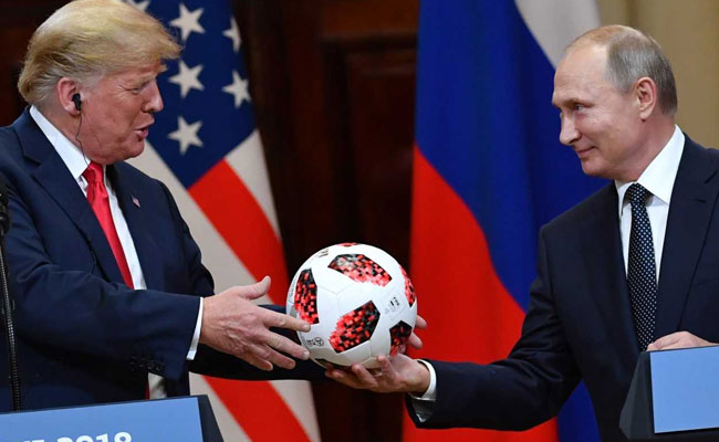 "Ball's In Your Court": Putin Tries To Lighten Mood At Meet With Trump