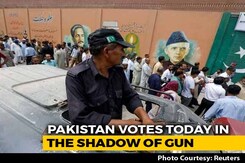 Jailed Nawaz Sharif vs Imran Khan In Historic Pak Vote Today Jailed Nawaz Sharif vs Imran Khan In Historic Pak Vote Today