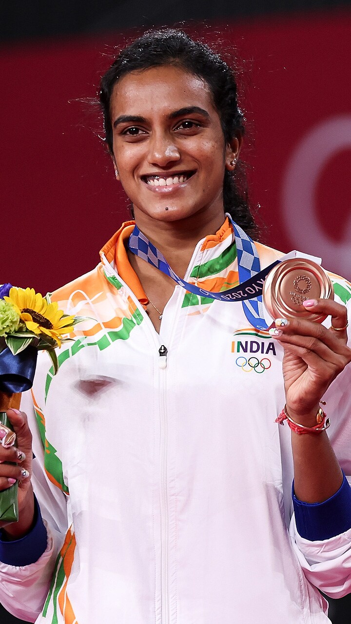 PV Sindhu with bronze medal