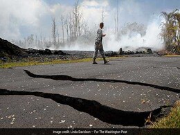 Earth Cracked Open, Walls Of Lava, That's Life On Hawaiian Volcano Earth Cracked Open, Walls Of Lava, That's Life On Hawaiian Volcano