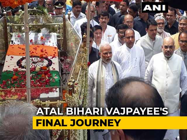 PM Modi Walks Entire Duration Of Atal Bihari Vajpayee's Funeral Procession