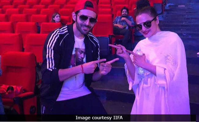 IIFA Awards 2018: Inside Rekha And Kartik Aaryan's Fun-Filled Rehearsal
