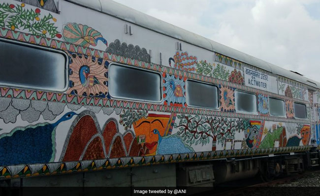 9 Coaches Of Bihar Sampark Kranti Express Painted With Maithili Art