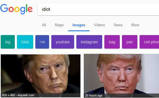 Donald Trump Tops Google Image Search Results For "Idiot"