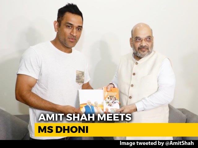 Amit Shah Meets MS Dhoni, Discusses Government's Achievements