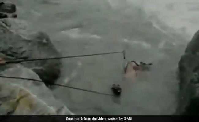 Watch: Officials Rescue Horse Being Swept Away By Fast Flowing River