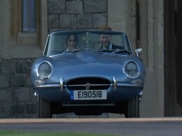 Royal Couple Takes Their First Drive In A Classic Jaguar With A Modern Electric Twist Royal Couple Takes Their First Drive In A Classic Jaguar With A Modern Electric Twist