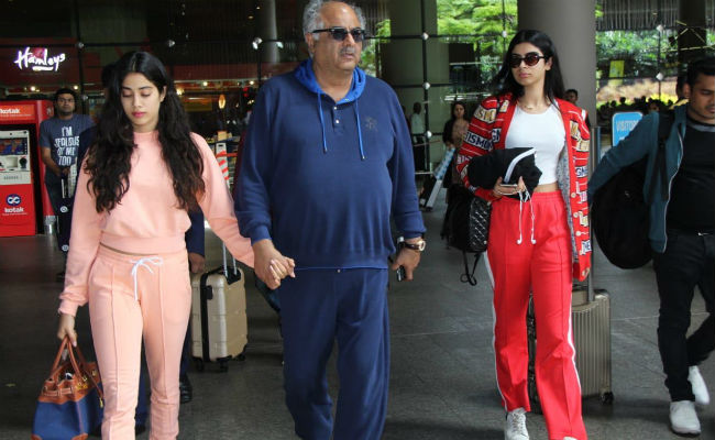 Janhvi And Khushi Kapoor Return From London Vacation. See Pics