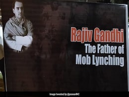 To Remind Of 1984, BJP Posters Say Rajiv Gandhi "Father Of Mob Lynching" To Remind Of 1984, BJP Posters Say Rajiv Gandhi "Father Of Mob Lynching"