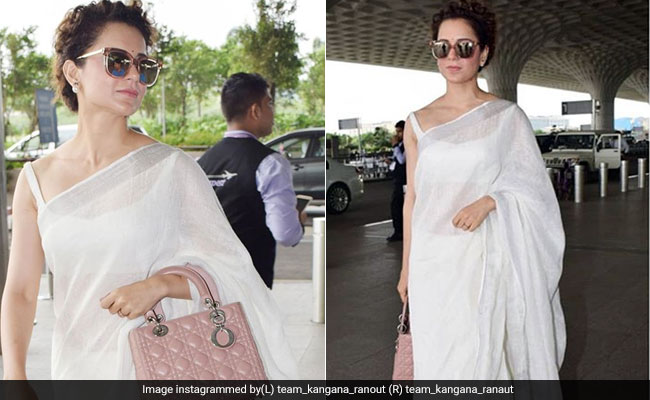 Kangana Ranaut Did It Again. Rocked A <i>Saree</i> At The Airport