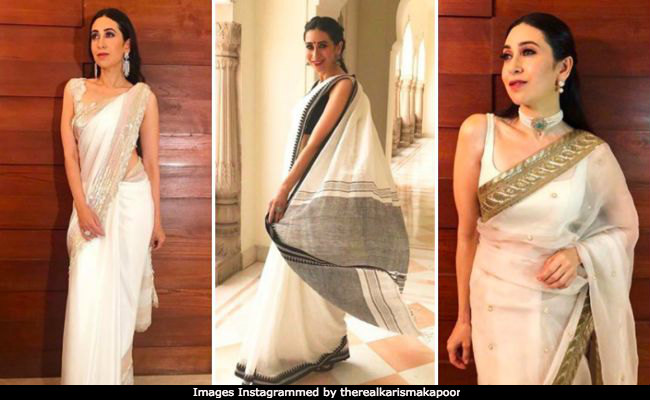 Karisma Kapoor Is Making Us Fall In Love With White <i>Sarees</i>