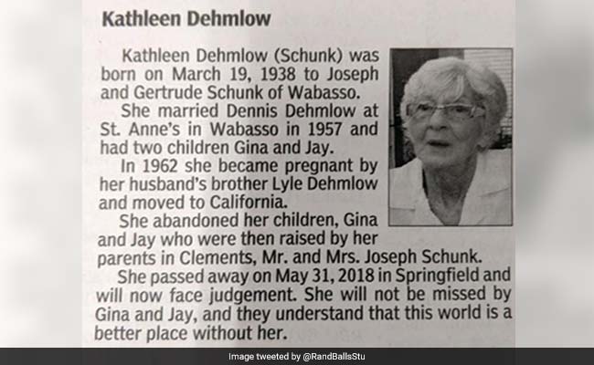 "World Is A Better Place Without Her": Family's Obituary To Their Mother