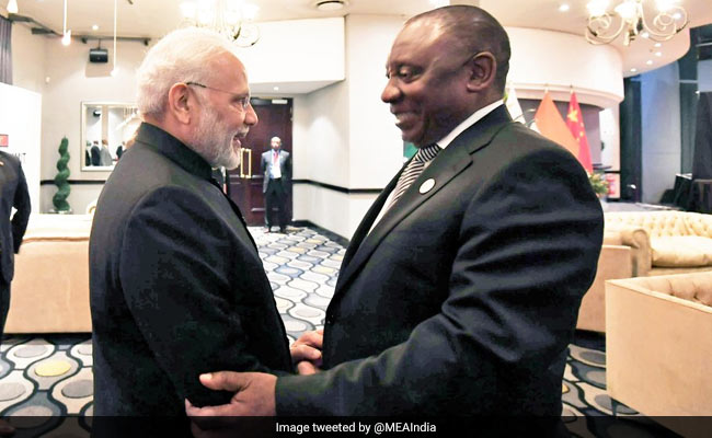 PM Modi Gets Warm Welcome From South African President Cyril Ramaphosa