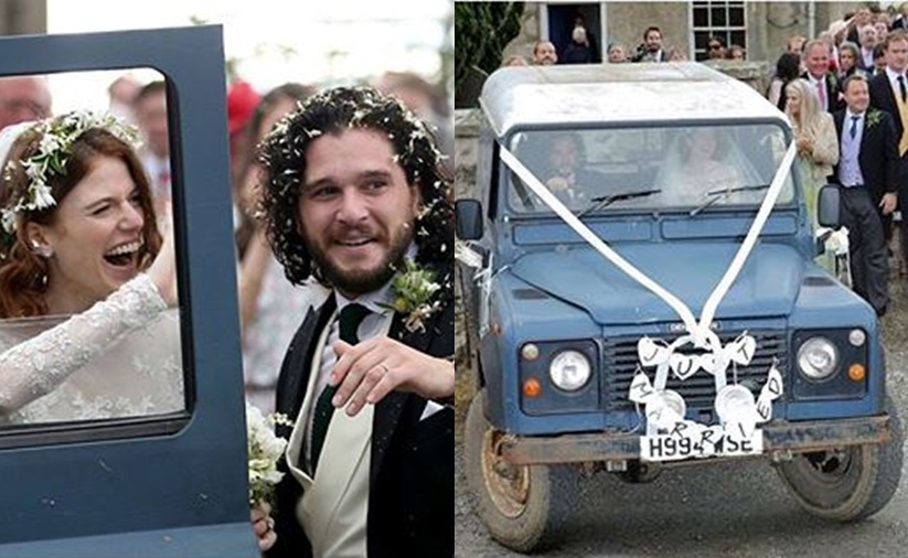 A Land Rover Defender 90 Was Kit Harrington and Rose Leslie's Wedding Car