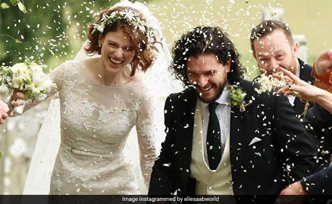 Fan Hid In Bushes To Capture Kit Harington-Rose Leslie Wedding. For Real