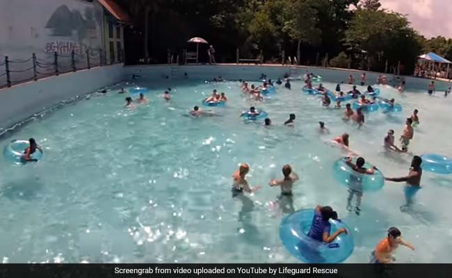 Lifeguard Spots Girl Drowning In Crowded Pool. Rescue Caught On Camera