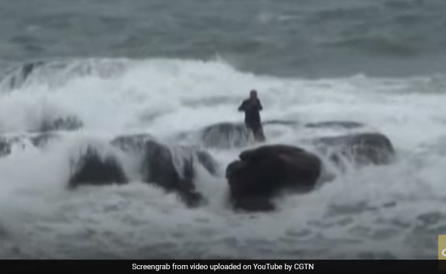 He Went Into Sea To Collect Shells, Got Stuck In High Tide. Watch Rescue