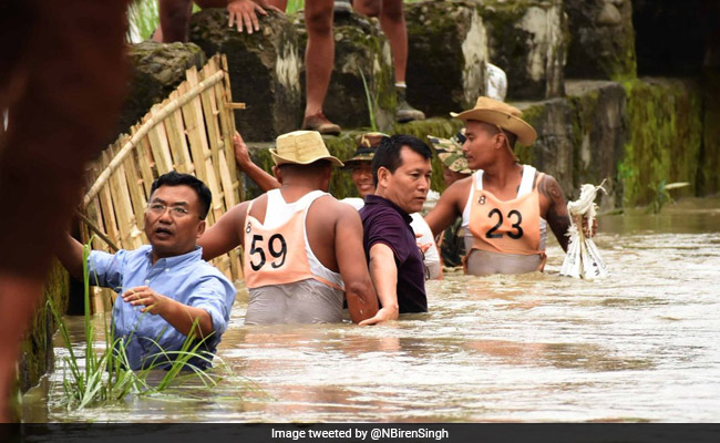 Manipur IAS Officer Praised For Leading Flood Relief In Waist-Deep Water