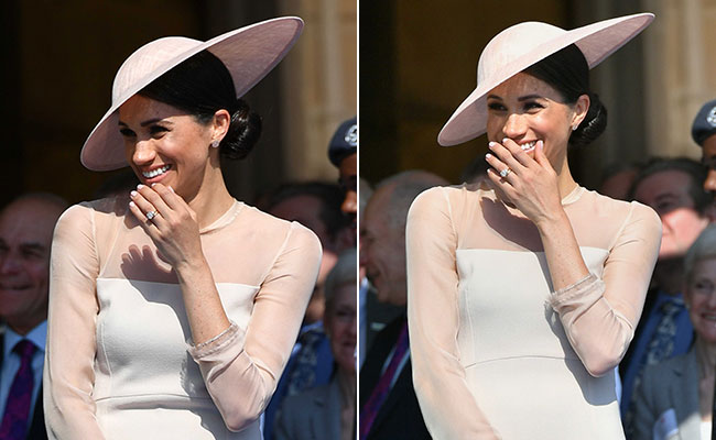 Meghan Markle Makes First Post-Wedding Appearance Dressed In Blush