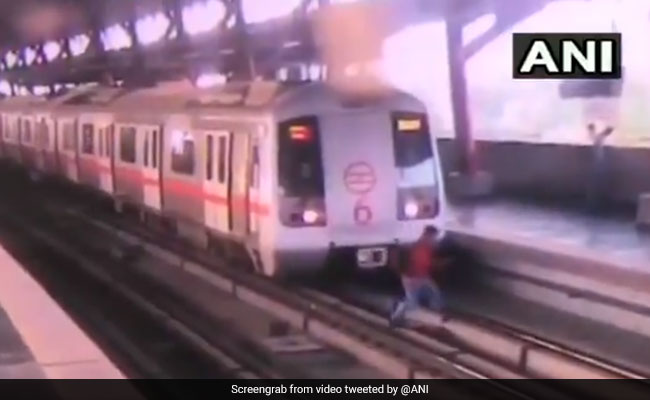 Man Was Almost Run Over By Metro In Delhi. Video Will Give You The Chills