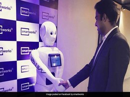 Made In India Robot "Mitra" Hosts Event In Hyderabad Made In India Robot "Mitra" Hosts Event In Hyderabad