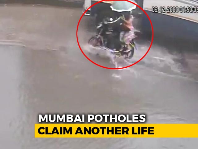 On CCTV, Woman On Bike Dies After Hitting Pothole Near Mumbai