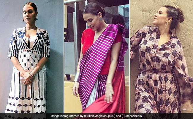 With 3 Looks, Neha Dhupia Shows Us How To Mix Geometry And Fashion