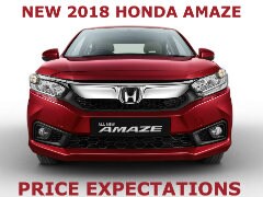 New 2018 Honda Amaze Subcompact Sedan: Price Expectation