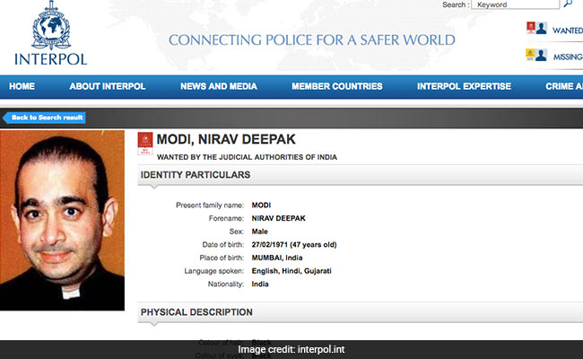 Interpol Red Corner Notice Against Nirav Modi, To Enable Arrest