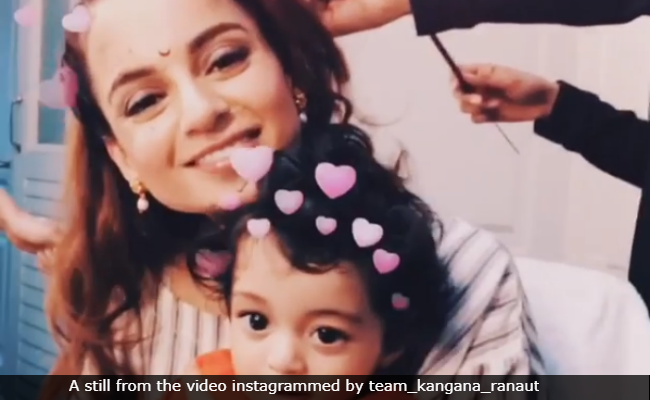 Kangana Ranaut's Special Guest On <i>Manikarnika</i> Set - Nephew Prithvi