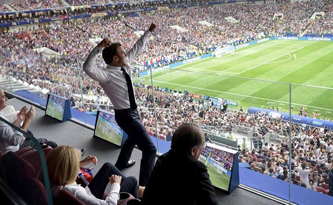 Macron Attempts A "Dab" With Players In Changing Room After Win. Watch