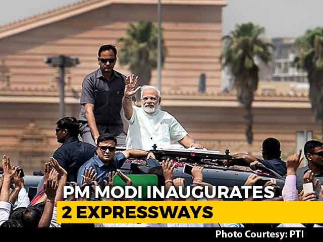 PM Opens 2 Huge Freeways, Indirectly Plugs UP Bypoll Tomorrow