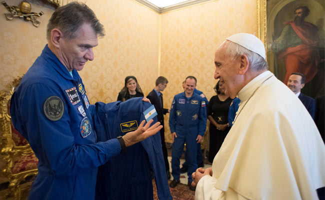 Astronauts Give Pope Personalised Space Suit, Add White Cape