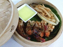 Banana Leaf wrapped Steamed Prawns