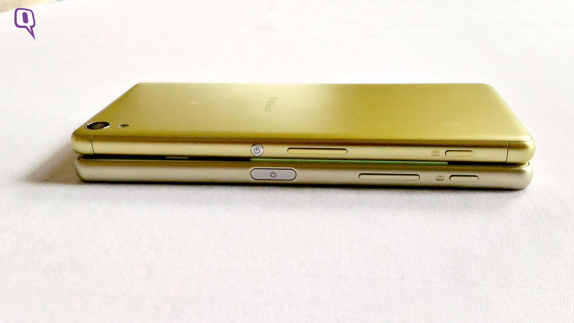 Sony Xperia X (bottom) and the Xperia XA (top). (Photo: <b>The Quint</b>)
