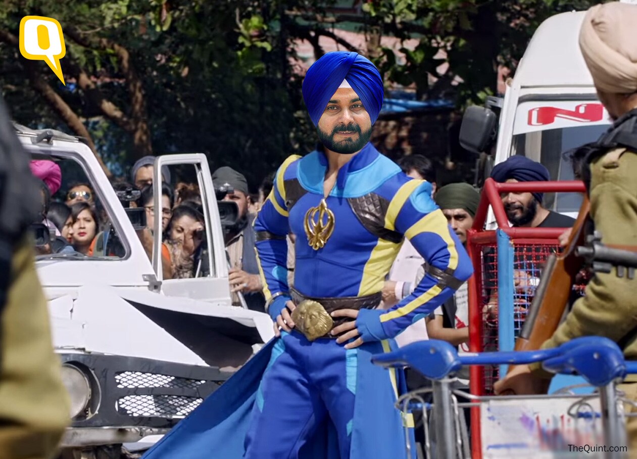 Sidhu has not used his political <i>heropanti </i>to his full potential. (Illustration: Lijumol Joseph/ <b>The Quint</b>)