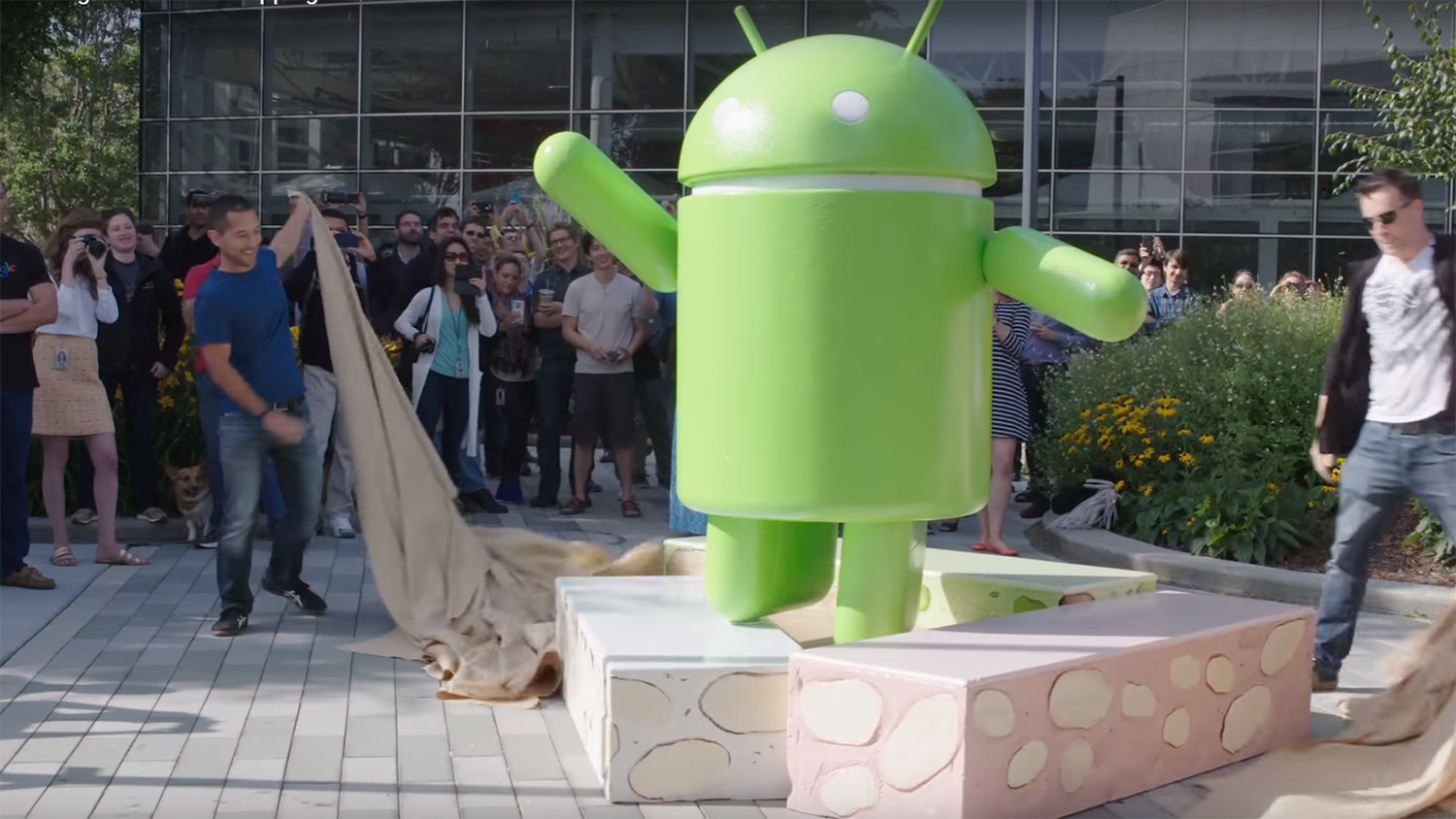 Google unveils Android Nougat to the world at their HQ. (Photo: YouTube screen grab)