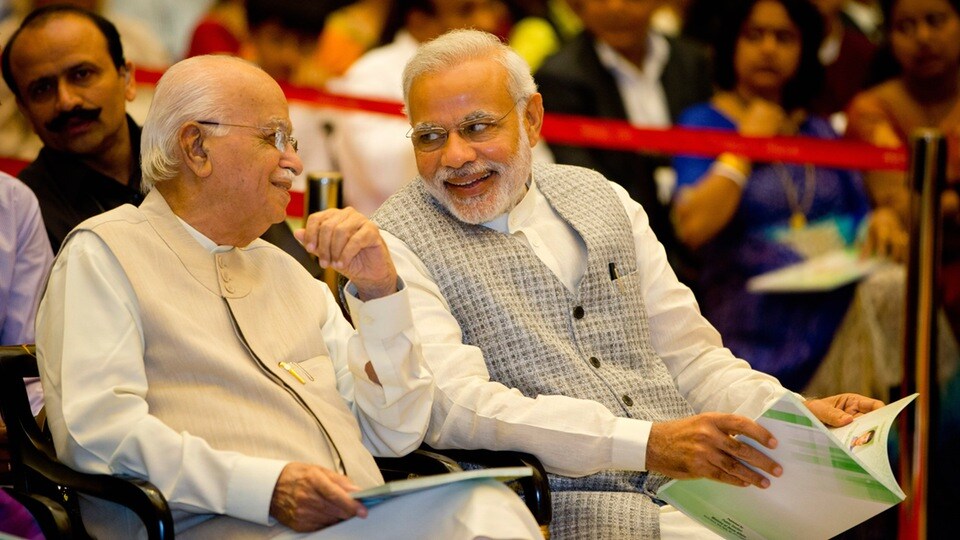 Narendra Modi with LK Advani. (Photo: AP)