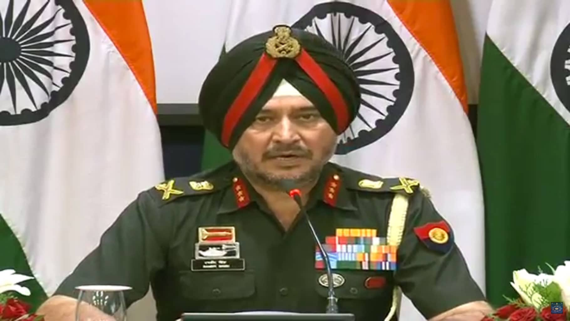 DGMO Lt Gen Ranbir Singh talking about the surgical strikes during a joint press briefing of Defence Ministry and External Affairs Ministry on 29 September 2016. (Photo Courtesy: YouTube/MEA)