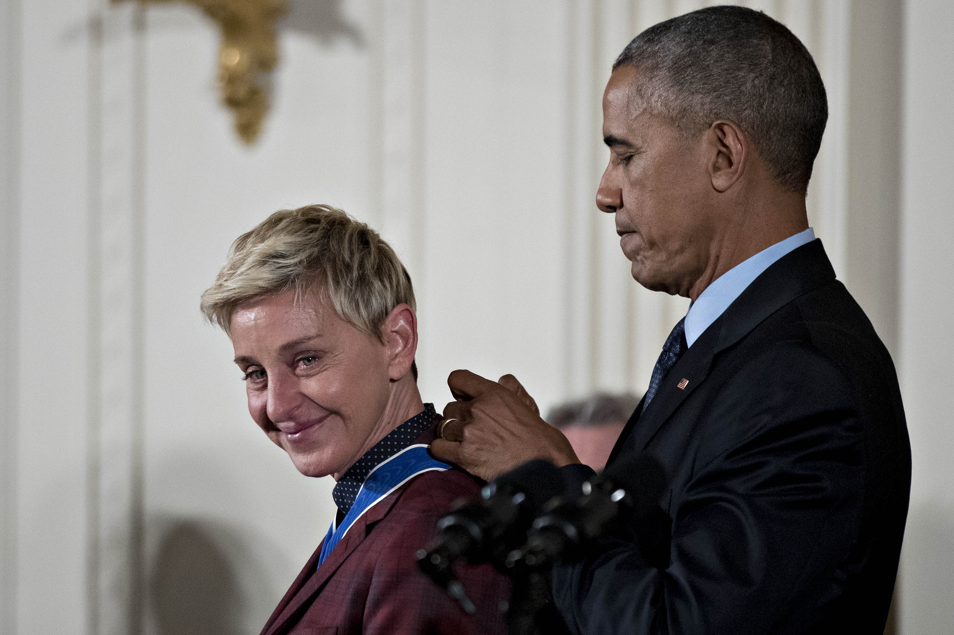 Ellen DeGeneres receiving the Medal of Freedom last month from President Obama (Photo: Andrew Harrer Bloomberg)