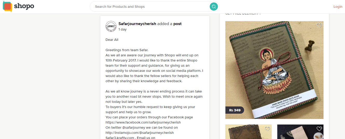 Screenshot of Shopo.in