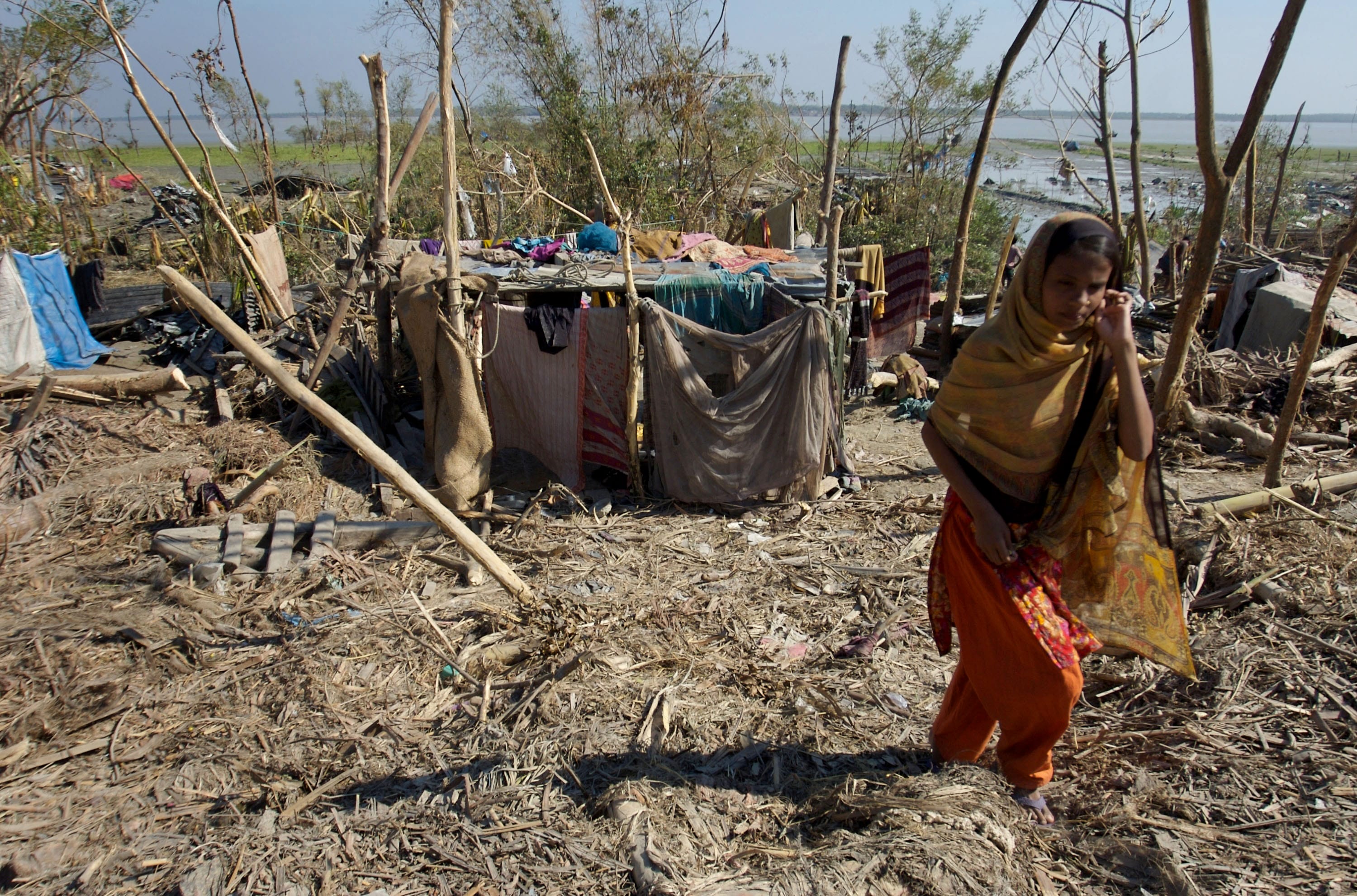Destroyed homes litter the coast of Patharghata Sadar in the southern district of Barguna, Bangladesh(Photographer: David Greedy/Bloomberg News)