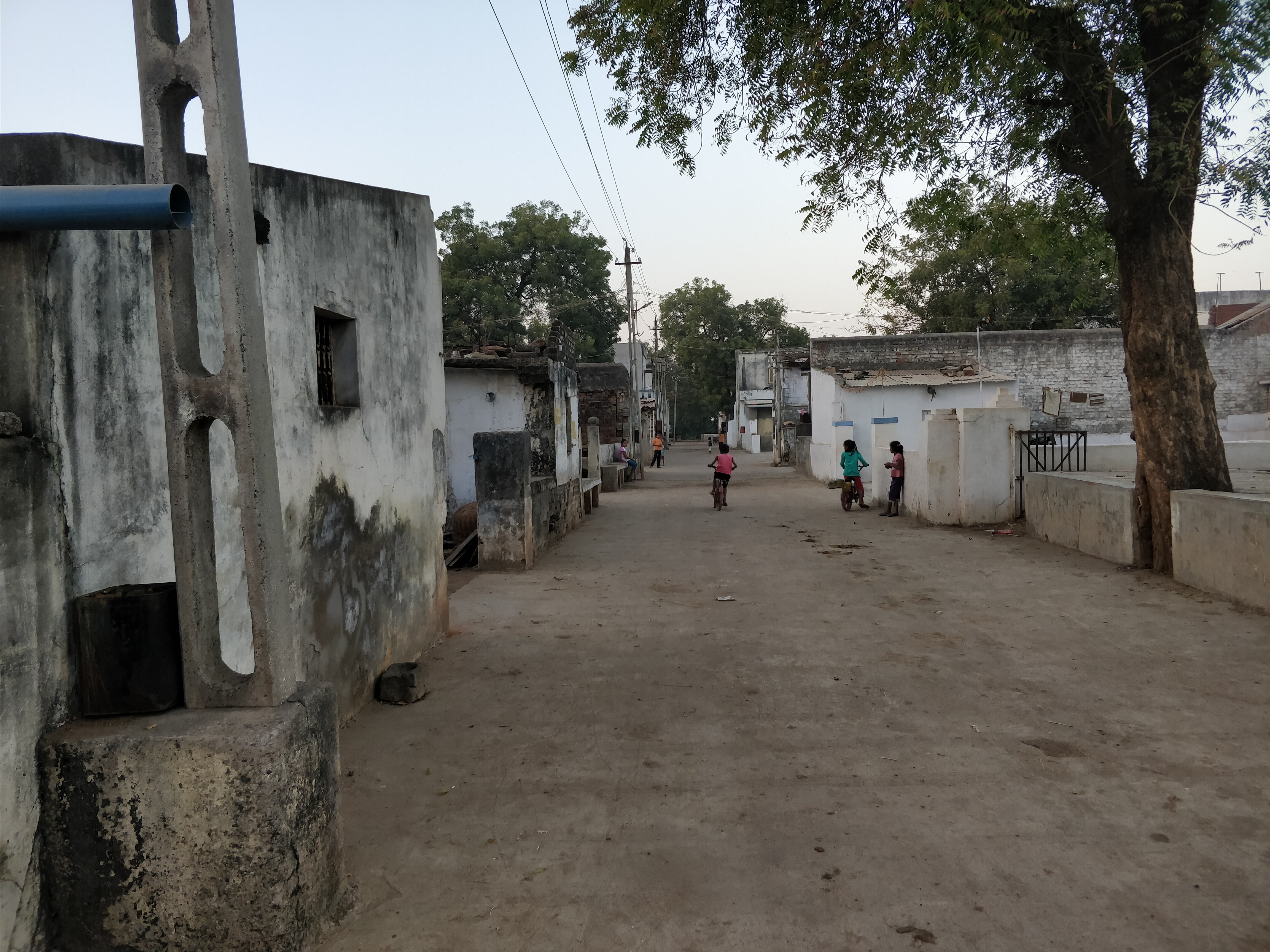 The cemented road that runs through the main part of Tinbakampa village, which residents attribute to the BJP government's drive for development.