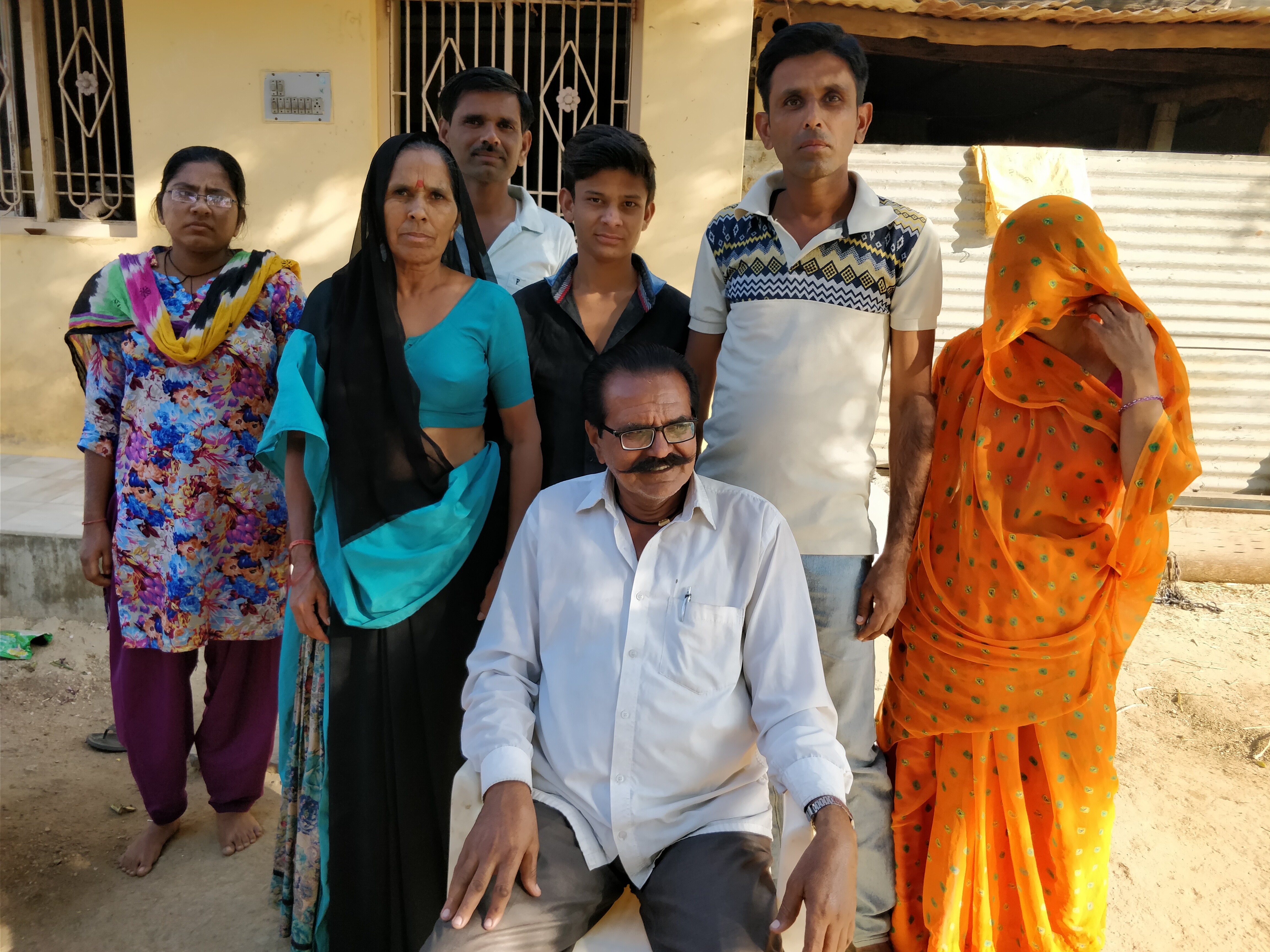 The family of Bhanubhai Desai at his house in Gambhirpur in Sabarkantha district.