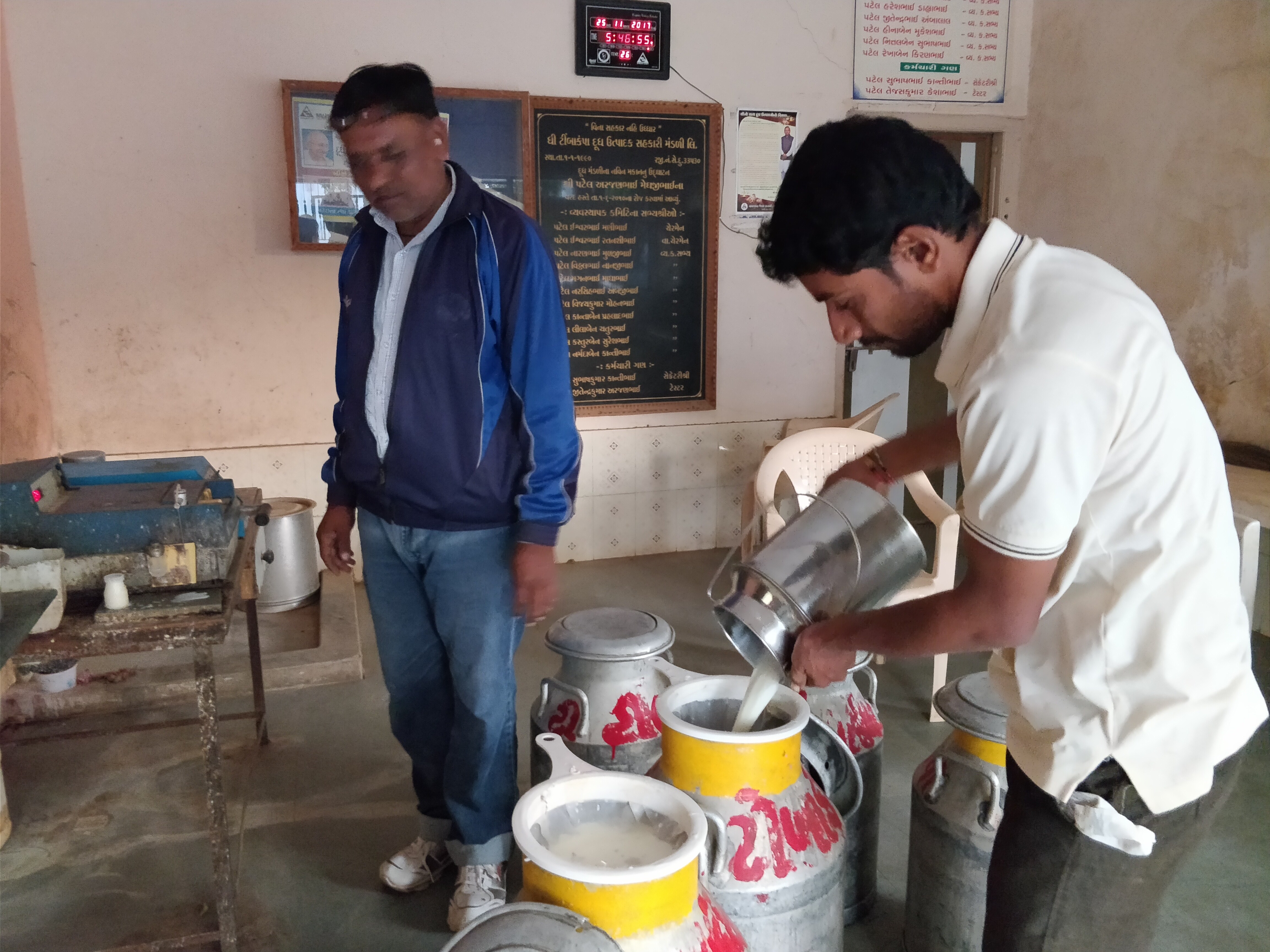 A milk collection centre at Tinbakampa village in Himmatnagar district.