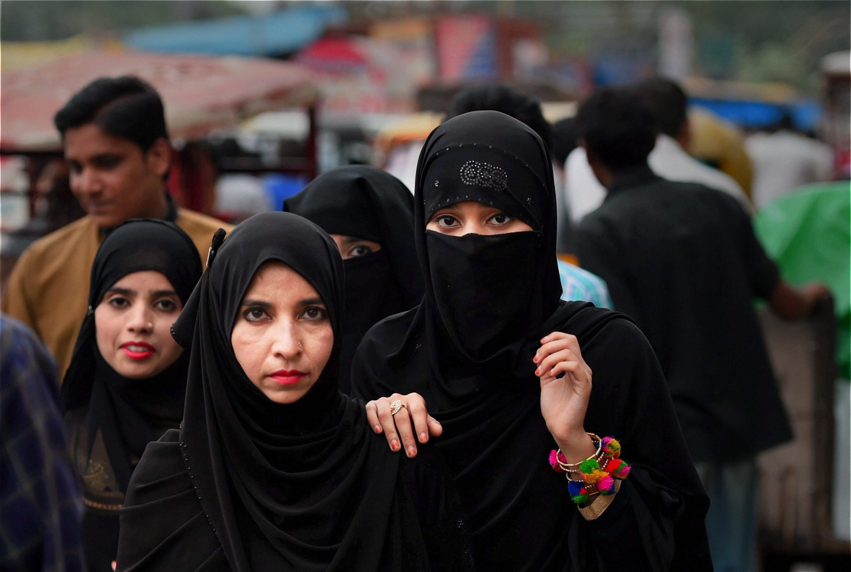 Muslim women at a market in old Delhi. (Source: PTI)