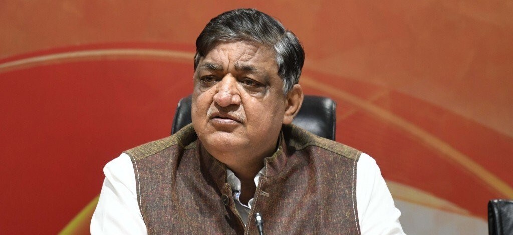 Naresh Agrawal on joining the BJP, in New Delhi, on March 12, 2018. (Source: PTI)