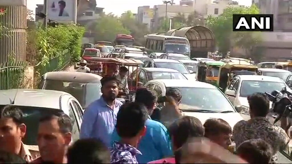 Traffic congestion in East Delhi's Preet Vihar.