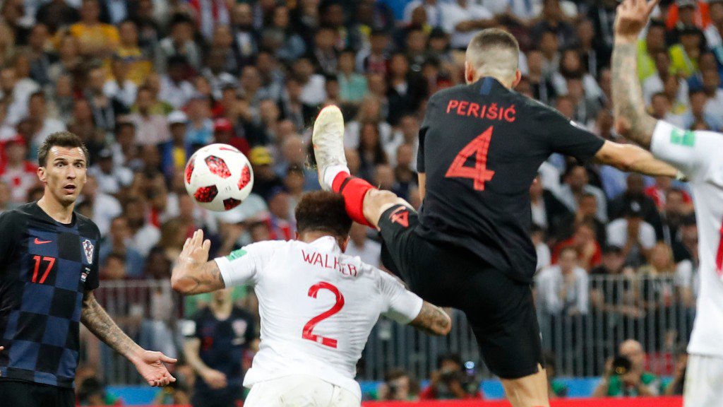 Ivan Perisic made a run inside and went over Kyle Walker's head to score Croatia's equaliser